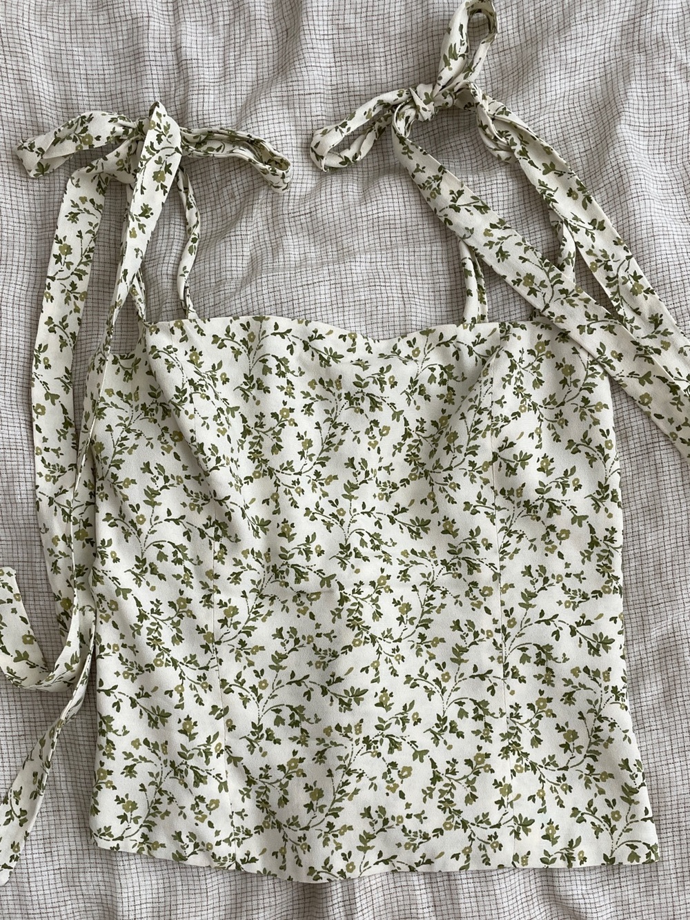 Reformation Ellora ivy floral top tie-strap size 2 - Picture 2 of 7